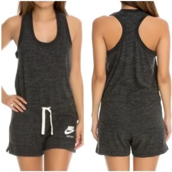 Nike Pants - Nike Romper One Piece Vintage Gym Jumpsuit Shorts Tank Gray Size M Medium